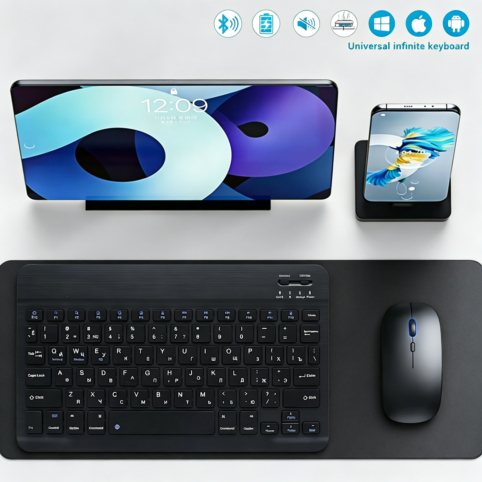 Laptop Accessories Combo - Bluetooth Wireless Keyboard Mobile Phone Tablet
