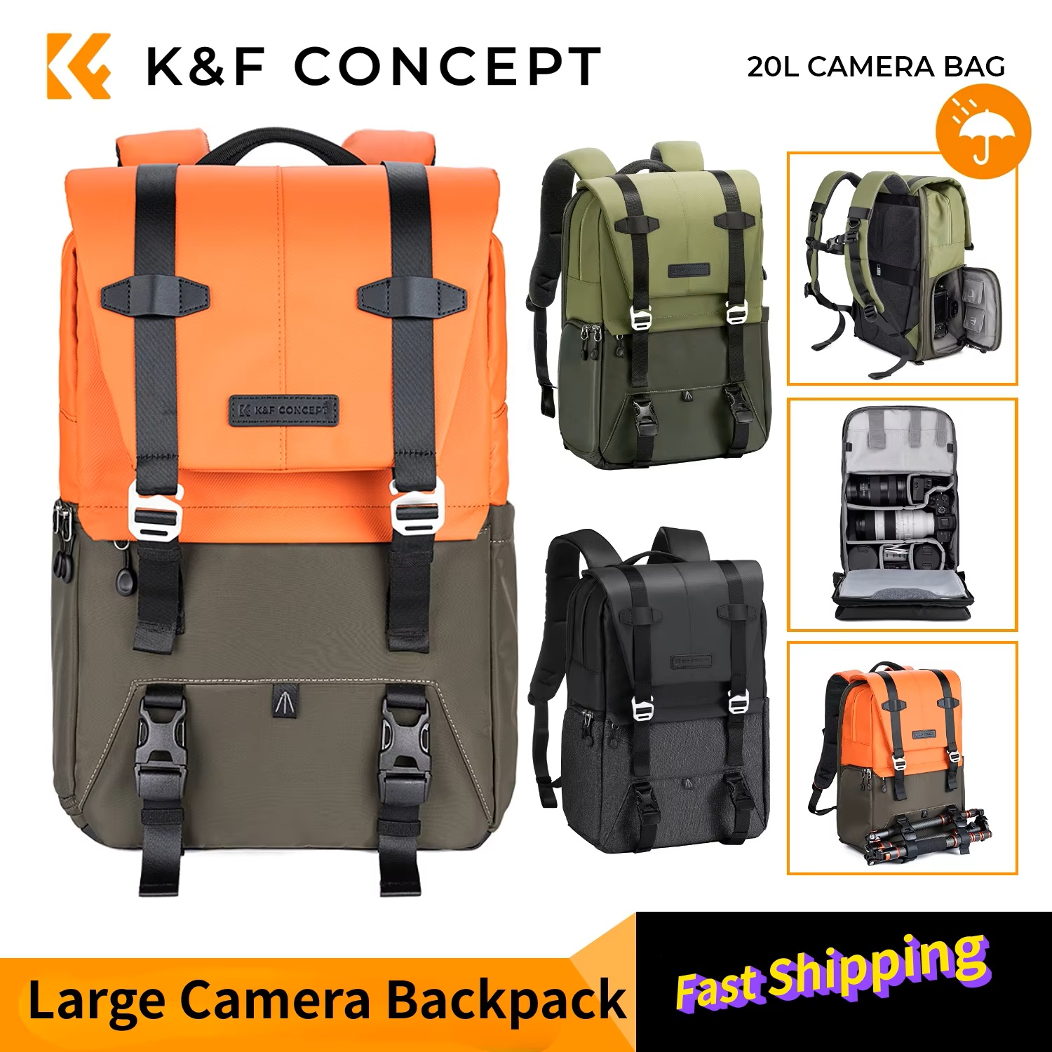 K&F CONCEPT Camera Backpack Tr - огляд і ціна Laptop Accessories Case