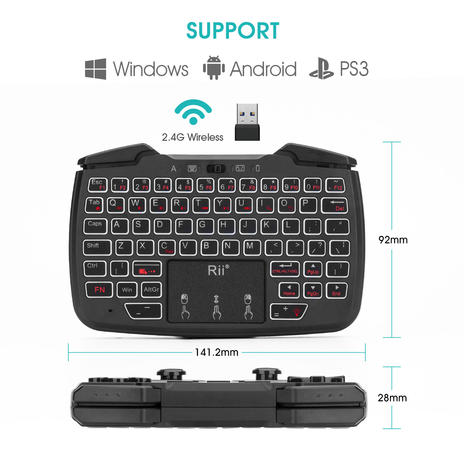 Rii RK707 2.4GHz Wireless Port - огляд і ціна Laptop Accessories Combo
