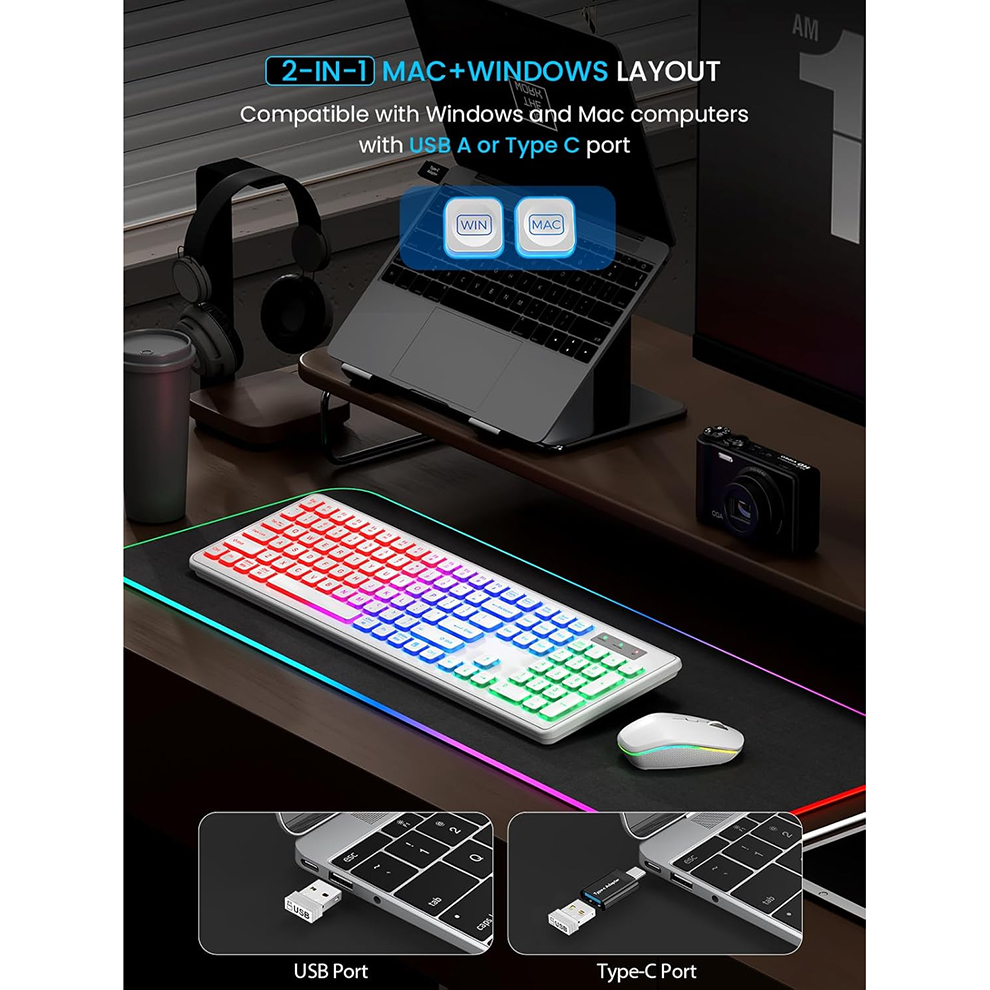 Backlit Wireless Keyboard and  - огляд і ціна Laptop Accessories Combo